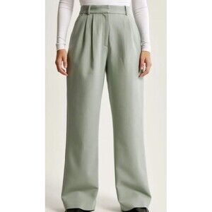 Abercrombie & Fitch Sloane Pleated Wide Leg Pants Size 30/10 Short  Sage Green